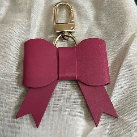 Sexy Little Vintage Handmade Pink Leather Bag Charm Whimsigoth Cute Keychain - Picture 1 of 6